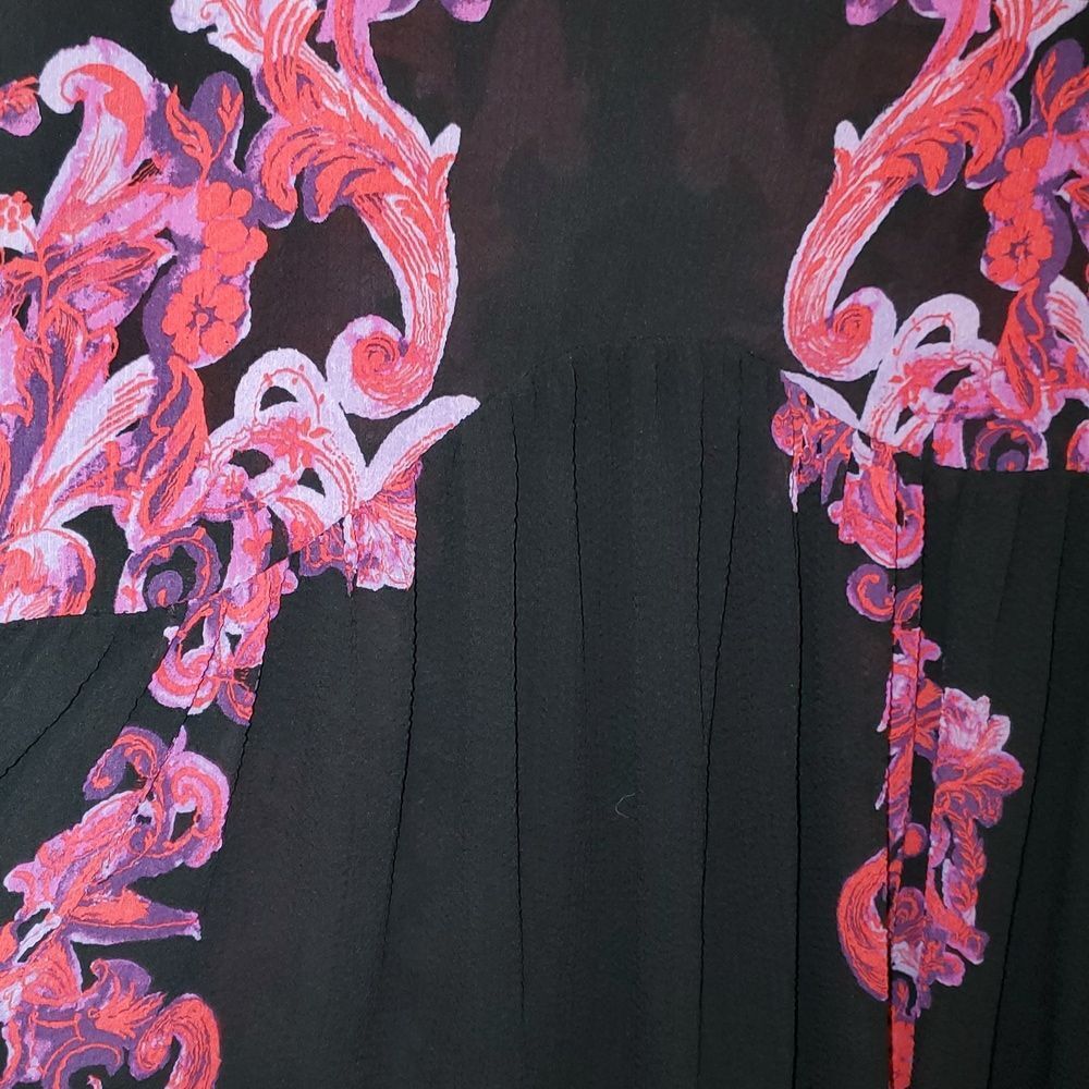 FREE PEOPLE INTAMATELY SYMPHONY Dark Garden Smock Dress Sz M Pink Black NWOT - Picture 8 of 10